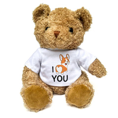 I LOVE YOU (CORGI) - Teddy Bear - Cute Cuddly - Romantic Dog Lover Gift Present