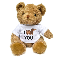 I LOVE YOU (DACHSHUND) - Teddy Bear - Cute - Romantic Dog Lover Gift Present