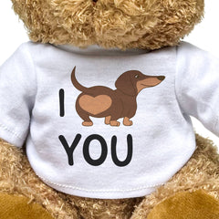 I LOVE YOU (DACHSHUND) - Teddy Bear - Cute - Romantic Dog Lover Gift Present