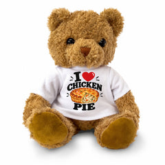 I LOVE CHICKEN PIE - Teddy Bear Cute Cuddly - Funny Food Gift Present