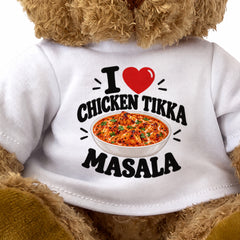 I LOVE CHICKEN TIKKA MASALA - Teddy Bear Cute Cuddly - Funny Food Gift Present