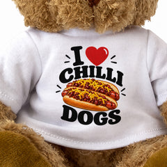 I LOVE CHILLI DOGS - Teddy Bear Cute Cuddly - Funny Food Gift Present