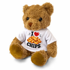 I LOVE CHIPS Teddy Bear Cute Cuddly Funny Food Gift Present