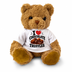 I LOVE CHOCOLATE TRUFFLES - Teddy Bear Cute Cuddly - Funny Food Gift Present