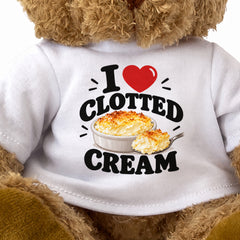 I LOVE CLOTTED CREAM - Teddy Bear Cute Cuddly - Funny Food Gift Present