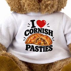 I LOVE CORNISH PASTIES - Teddy Bear Cute Cuddly - Funny Food Gift Present