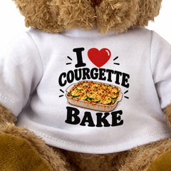 I LOVE COURGETTE BAKE - Teddy Bear Cute Cuddly - Funny Food Gift Present