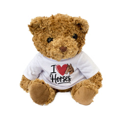 I LOVE HORSES - Teddy Bear - Cute Cuddly Soft Adorable - Gift Present