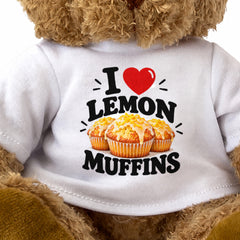 I LOVE LEMON MUFFINS - Teddy Bear Cute Cuddly - Funny Food Gift Present