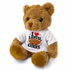 I LOVE LENTIL CURRY - Teddy Bear Cute Cuddly - Funny Food Gift Present