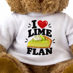 I LOVE LIME FLAN - Teddy Bear Cute Cuddly - Funny Food Gift Present