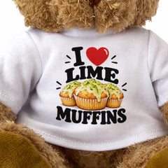 I LOVE LIME MUFFINS - Teddy Bear Cute Cuddly - Funny Food Gift Present
