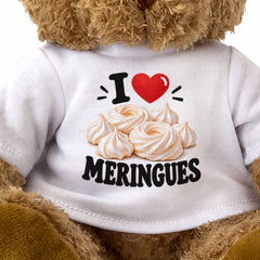 I LOVE MERINGUES - Teddy Bear Cute Cuddly - Funny Food Gift Present