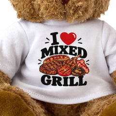 I LOVE MIXED GRILL - Teddy Bear Cute Cuddly - Funny Food Gift Present