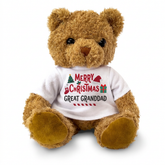 MERRY CHRISTMAS GREAT GRANDDAD - Teddy Bear - Cute Cuddly Soft - Xmas Gift Present