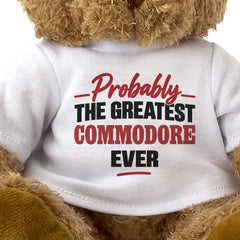 Close-up of the Probably the Greatest Commodore Ever T-shirt design