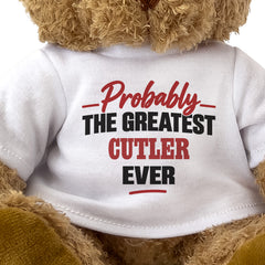 Close-up of the Probably the Greatest Cutler Ever T-shirt design