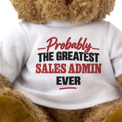 Close-up of the Probably the Greatest Sales Admin Ever T-shirt design