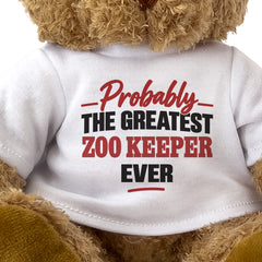Close-up of the Probably the Greatest Zoo Keeper Ever T-shirt design