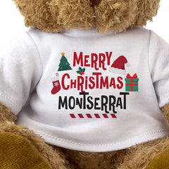 Close-up of the Merry Christmas Montserrat T-shirt design