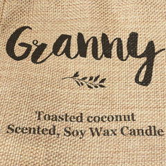 GRANNY - Toasted Coconut Bowl Candle – Soy Wax - Gift Present