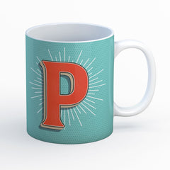 Retro Letter Mug, Initial P
