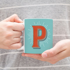 Retro Letter Mug, Initial P