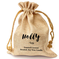 HOLLY - Toasted Coconut Bowl Candle – Soy Wax - Gift Present