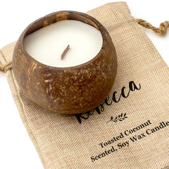 REBECCA - Toasted Coconut Bowl Candle – Soy Wax - Gift Present