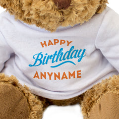 Happy Birthday Teddy Bear - Personalised Name