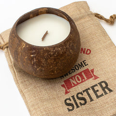 NUMBER 1 SISTER - Toasted Coconut Bowl Candle – Soy Wax - Gift Present