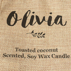 OLIVIA - Toasted Coconut Bowl Candle – Soy Wax - Gift Present