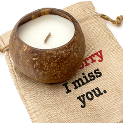 SORRY I MISS YOU - Toasted Coconut Bowl Candle – Soy Wax - Gift Present
