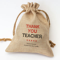 THANK YOU TEACHER - Toasted Coconut Bowl Candle – Soy Wax - Gift Present
