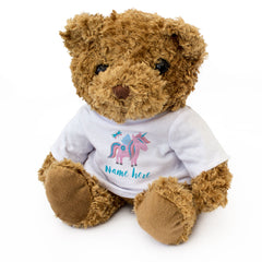 Teddy Bear Personalised Name - Unicorn Design