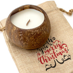 WE WISH YOU A MERRY CHRISTMAS - Toasted Coconut Bowl Candle – Soy Wax - Gift Present