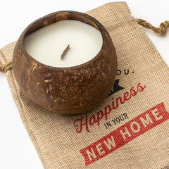 WISHING YOU LOTS OF HAPPINESS IN YOUR NEW HOME - Toasted Coconut Bowl Candle – Soy Wax - Gift Present