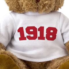 1918 - Teddy Bear - Cute Funny - Friend Born In 1918 Year Birthday Gift Present