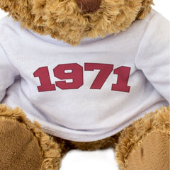 1971 - Teddy Bear - Cute Cuddly Funny - Friend Born In 1971 Year Gift Present
