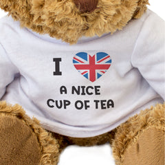 I LOVE A NICE CUP OF TEA (BRITISH FLAG) - Teddy Bear - Cute - UK Gift Present