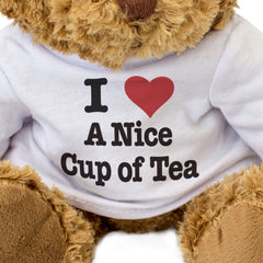 I LOVE A NICE CUP OF TEA - Teddy Bear - Cute Cuddly Soft Adorable - Gift Present