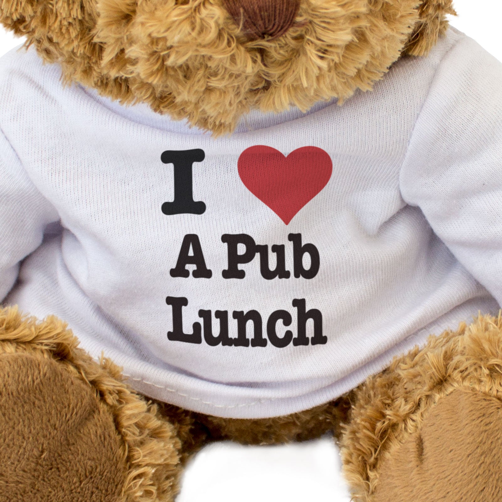 I LOVE A PUB LUNCH - Teddy Bear - Cute Cuddly Soft Adorable - Gift Present