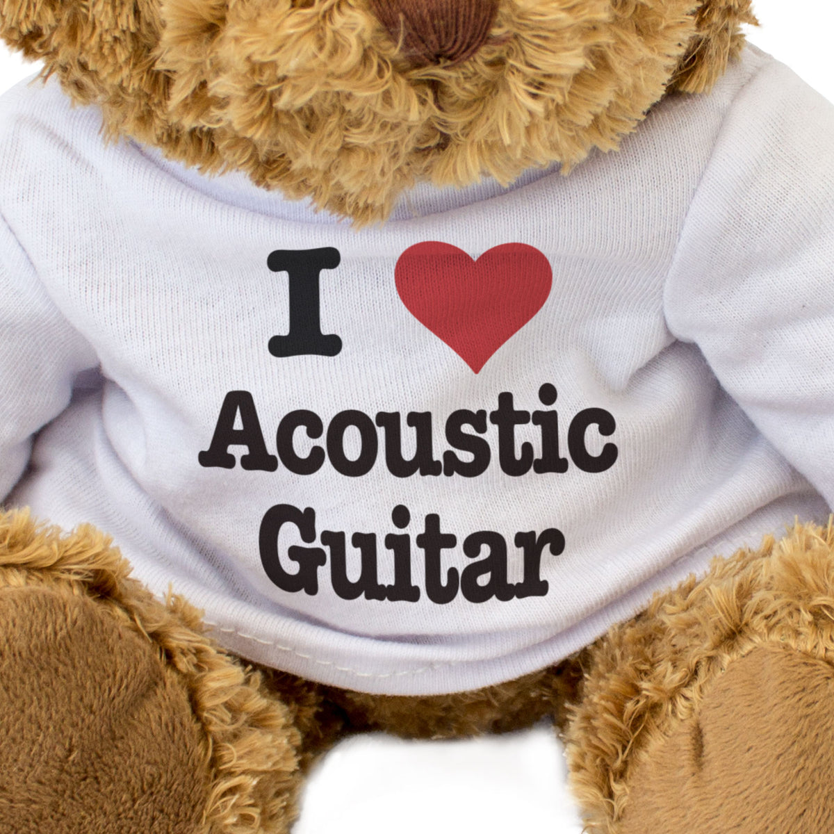 I Love Acoustic Guitar - Teddy Bear - Music Fan Gift Present