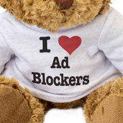 I LOVE AD BLOCKERS - Teddy Bear - Cute Cuddly Soft Adorable - Gift Present