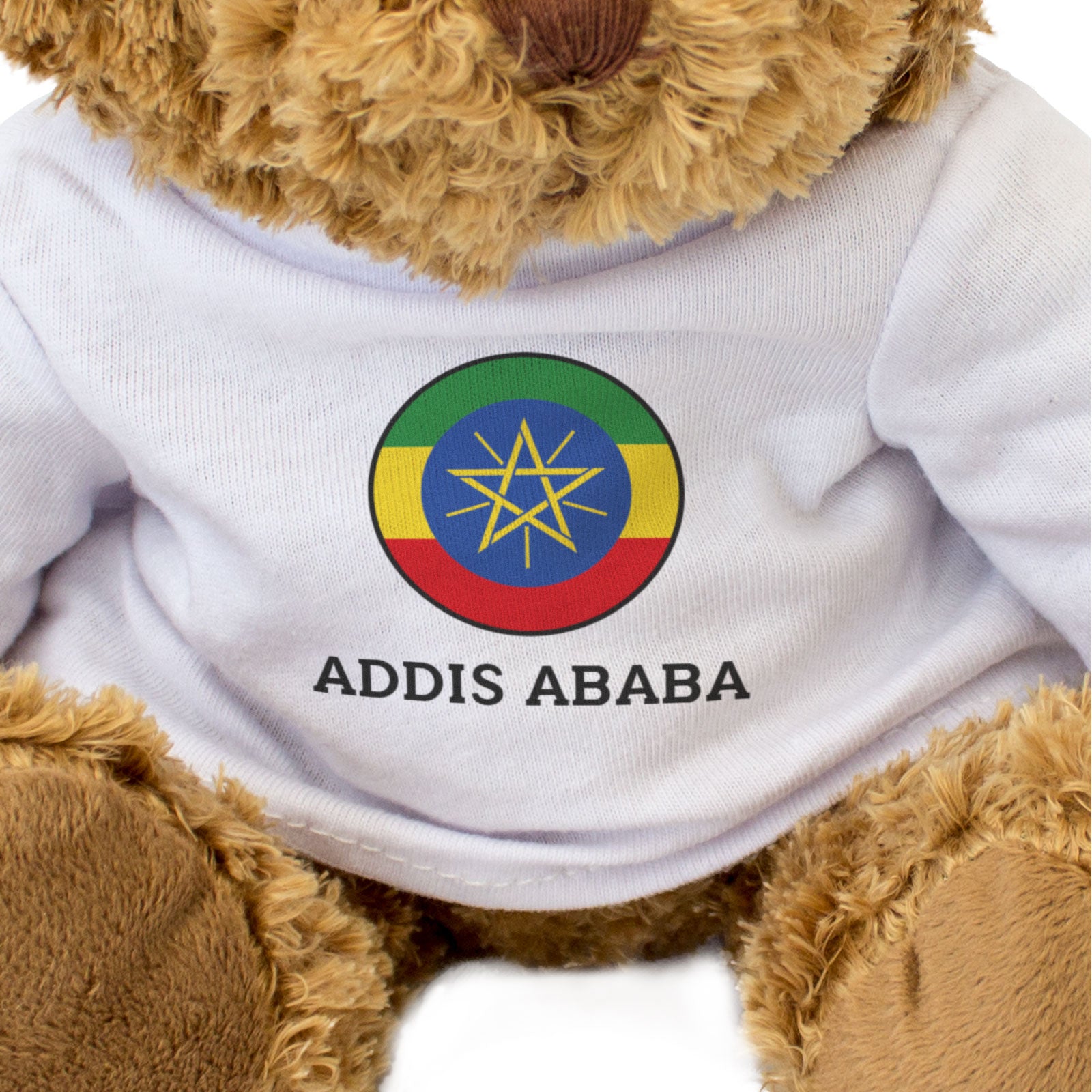 ADDIS ABABA (ETHIOPIA FLAG ROUNDEL) - Teddy Bear - Cute - Funny Gift Present