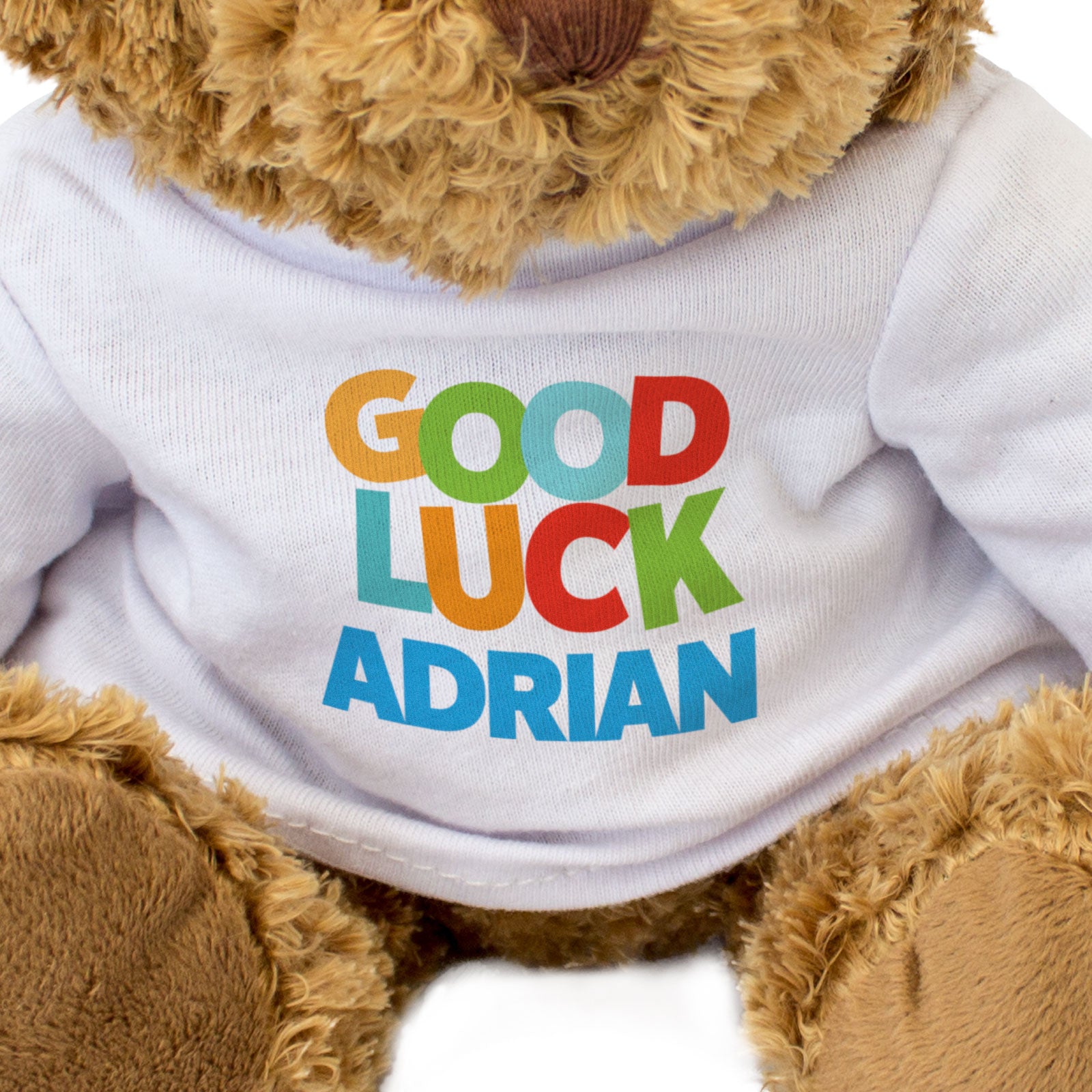 GOOD LUCK ADRIAN - Teddy Bear - Cute Cuddly Soft Adorable - Funny Gift Present