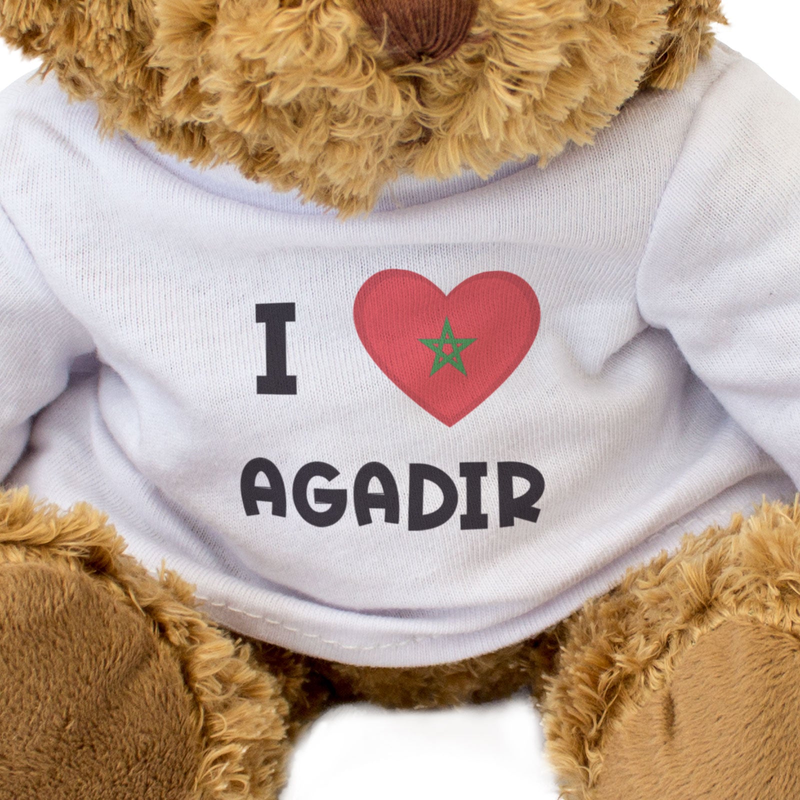 I LOVE AGADIR (MOROCCO FLAG) - Teddy Bear - Cute Cuddly Soft - Gift Present