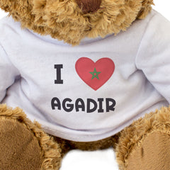 I LOVE AGADIR (MOROCCO FLAG) - Teddy Bear - Cute Cuddly Soft - Gift Present