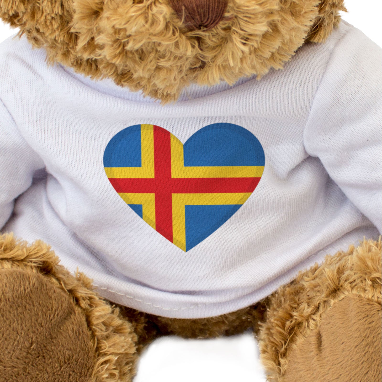 ÅLAND FLAG HEART - Teddy Bear - Cute Cuddly Soft Adorable - Gift Present