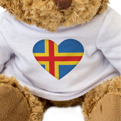 ÅLAND FLAG HEART - Teddy Bear - Cute Cuddly Soft Adorable - Gift Present